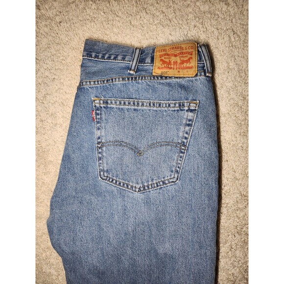 Levi’s 505 Regular Fit Men’s Jeans 40x36 Blue Medium Wash Denim Red Tab - Picture 4 of 6
